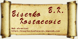 Biserko Kostačević vizit kartica